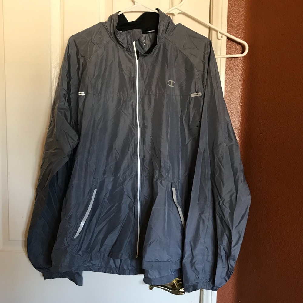 CHAMPION GRAY WINDBREAKER.